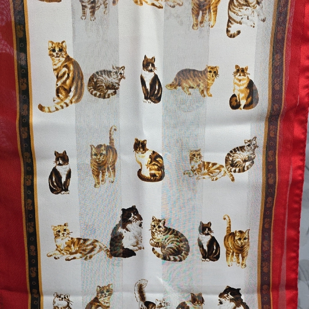 Vintage Multi-Cat Print Rectangular Scarf - image 4